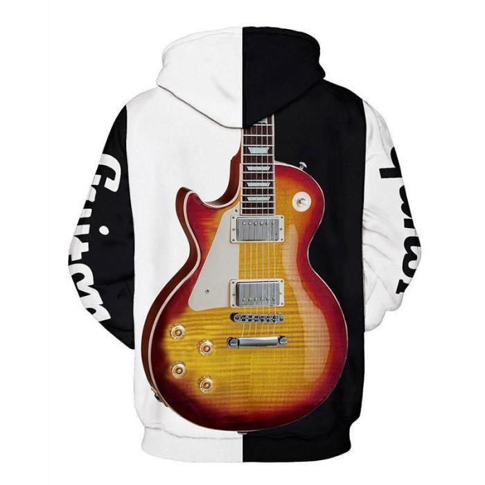 Mens Hoodies 3D Graphic Printed Cool Guitar Pullover