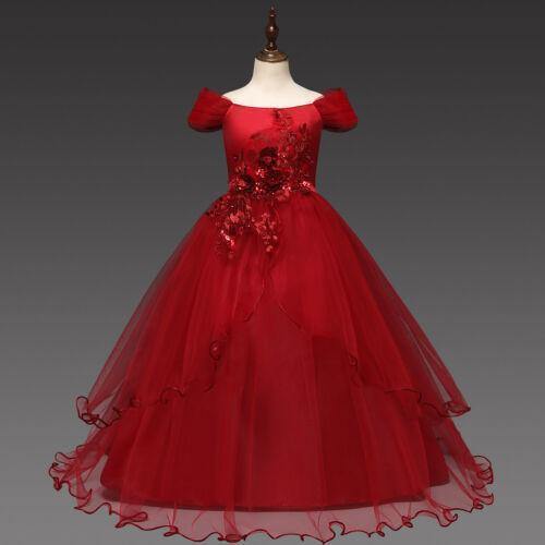 Flower Girl Dresses Kids Princess Wedding Formal Party Holiday Graduation Ball Gown