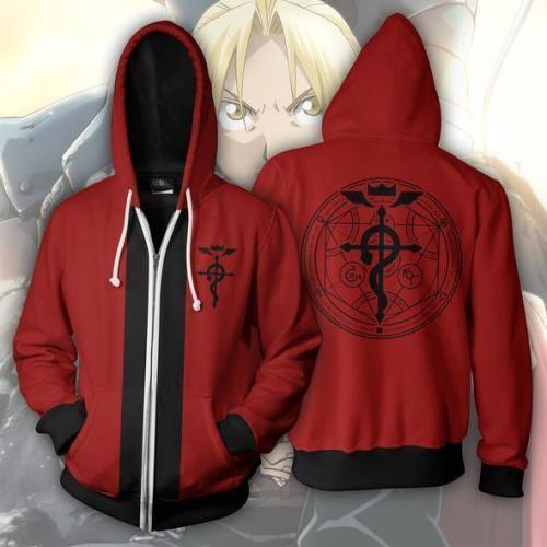 Fullmetal Alchemist Edward Elric'S Autumn Zipper Jacket Hoodie Coat Anime Cosplay Sweatshirts Tracksuits Tops Clothes