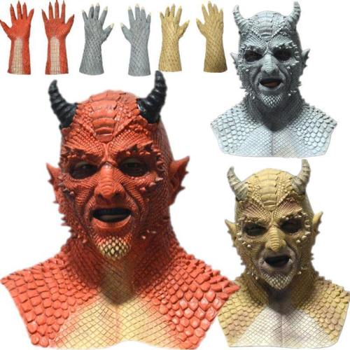 Belial The Demon Devil Latex Helmets Gloves Cosplay Costumes Props