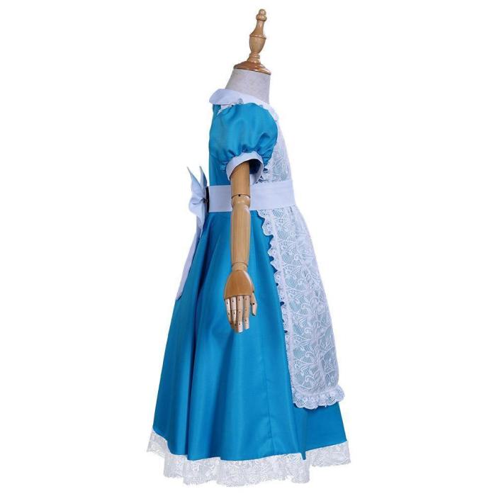 Alice In Wonderland Kids Girls Dress Apron Outfits Halloween Carnival Suit Cosplay Costume
