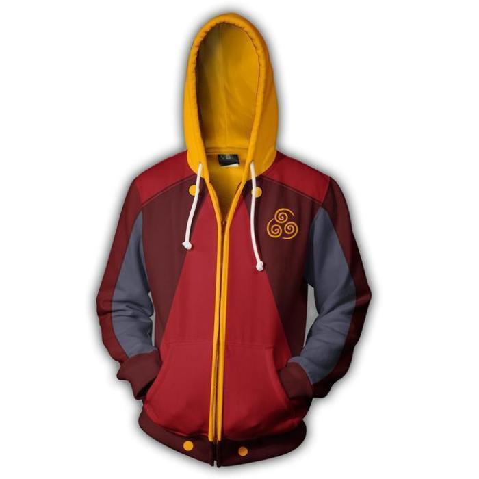 New Avatar: The Last Airbender Costumes Aang Sweatshirts Cosplay 3D Printed Fashion Cartoon Men'S Hooded Sweater Zipper Jackets