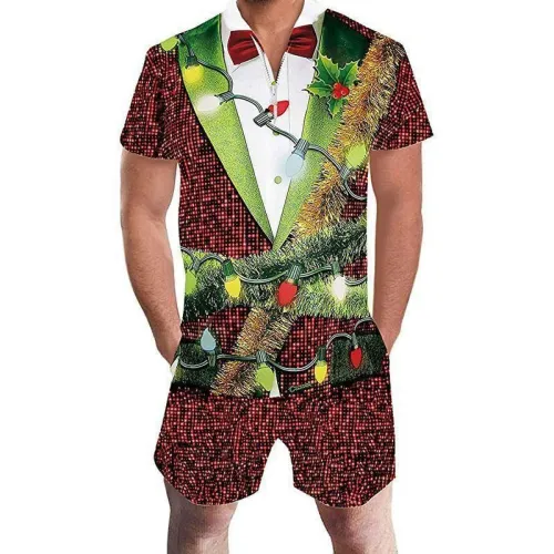 Men'S Ugly Christmas Rompers