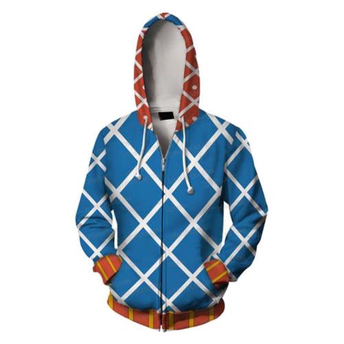 Unisex Guido Mista Hoodies Jojo'S Bizarre Adventure Golden Wind Zip Up 3D Print Jacket Sweatshirt