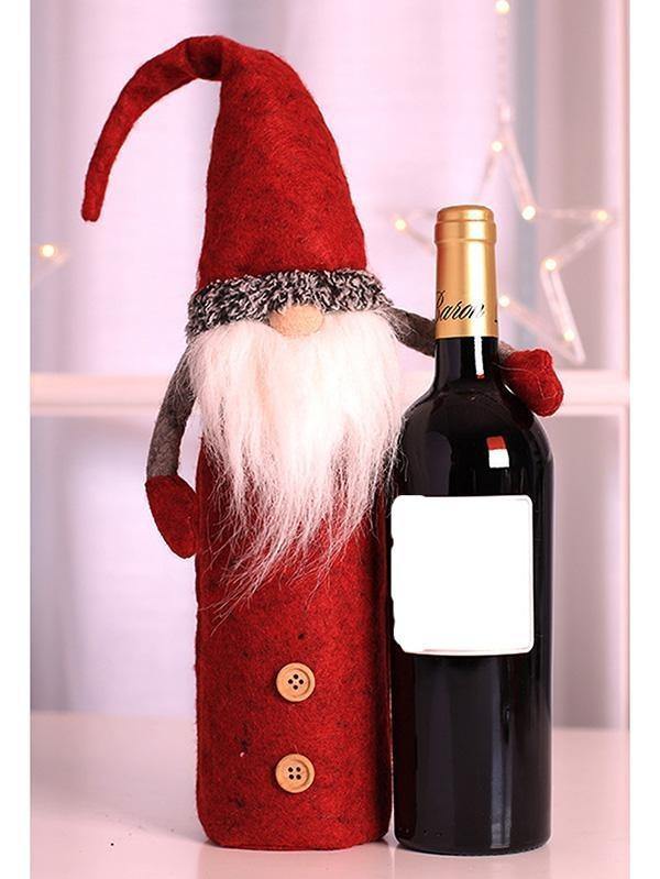 Gnome Christmas Wine Bottle Cover Home Table Decorations