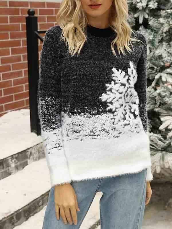 Snowflake Ugly Christmas Sweater For Women