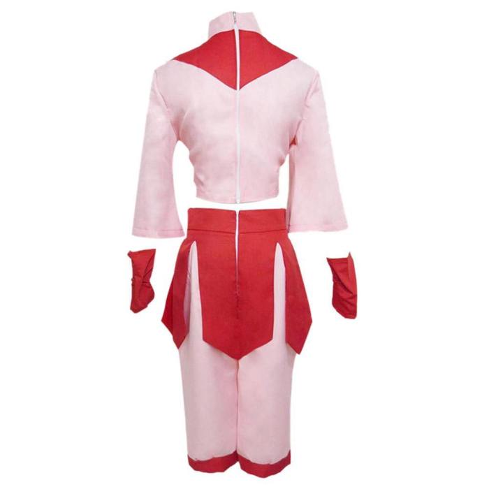 Anime Avatar The Last Airbender Ty Lee Adult Women Pink Dress Set Hanfu Halloween Carnival Wear Cosplay Costume