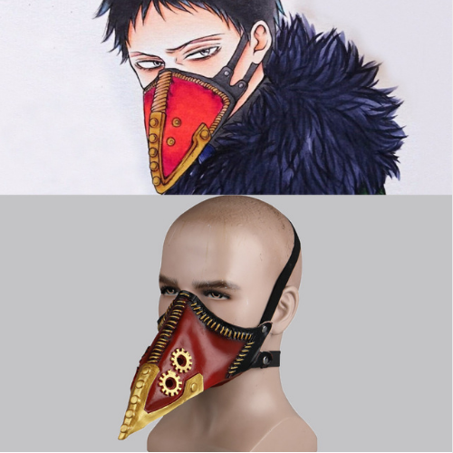 Anime My Hero Academia Overhaul Mask Cosplay Crow Mouth Plague Doctor Halloween Masks Steampunk Face Long Beak Gothic Helmet