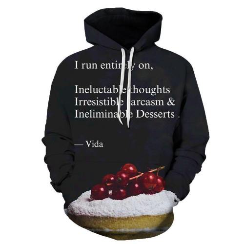 Black Dessert 3D Hoodie Sweatshirt Pullover