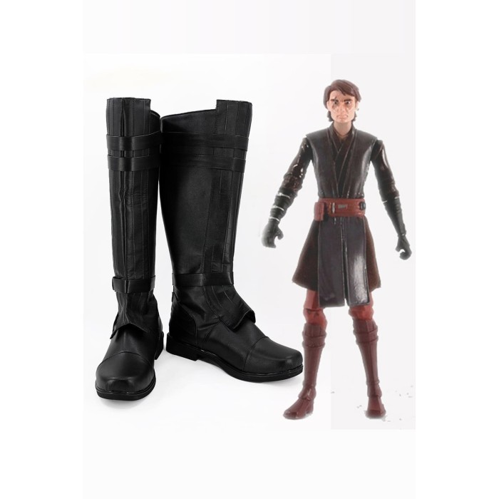 Star Wars Anakin Skywalker Black Boots Cosplay Shoes