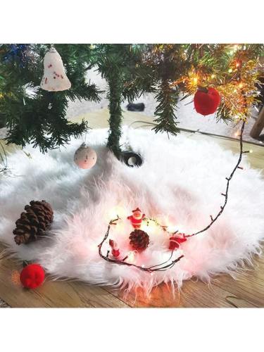Christmas Decoration Furry White Tree Skirt Tree Blanket