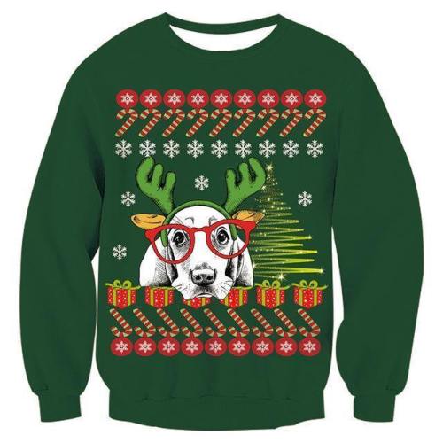 Mens Womens Green Funny Christmas Sweater