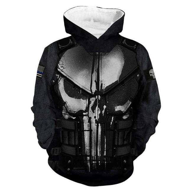 Unisex Punisher Hoodies Pullover 3D Print Jacket Sweatshirt