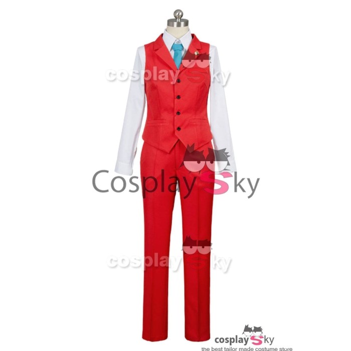 Gyakuten Saiban 4 Apollo Justice: Ace Attorney Polly Red Lawyer Suit Cosplay Costume