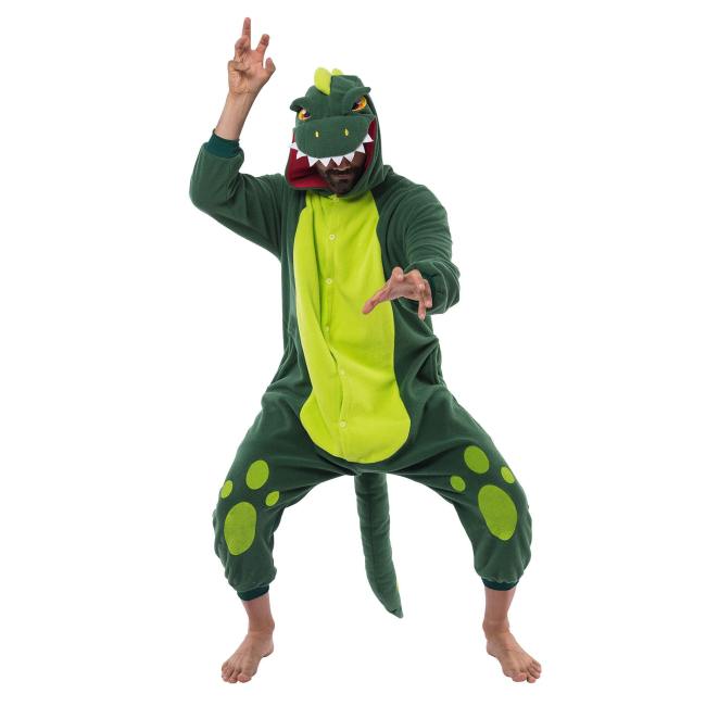 Unisex Adult Pajama Plush Onesie One Piece Dinosaur Animal Costume