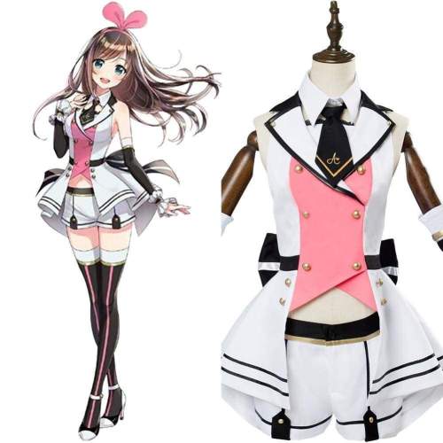 A.I.Channel Kizuna Ai Cosplay Costume Girls Pink Sexy Outfit