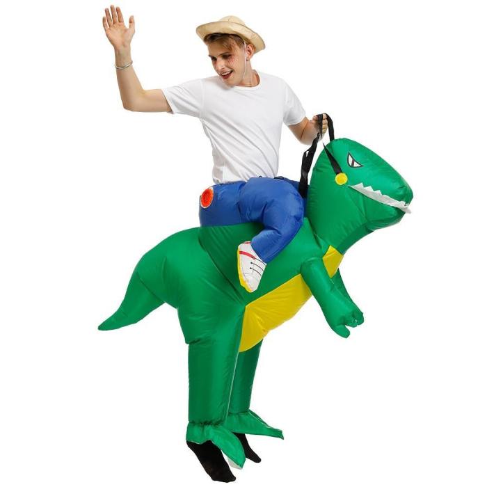 Inflatable Green Dinosaur Costumes Purim Halloween Animal Cosplay