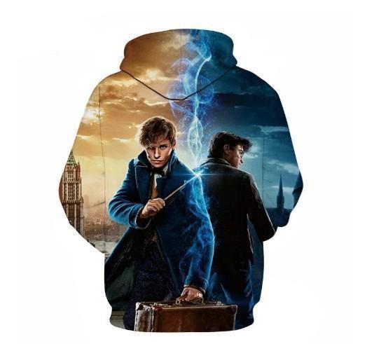 Unisex Harry Potter Printed Big Pocket Hooded Sweatshirt Hoodie Pullover