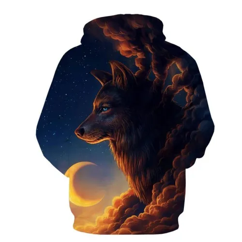 Midnight Moon Wolf Sweatshirt/Hoodie