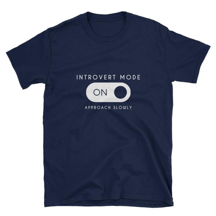  Introvert Mode  Short-Sleeve Unisex T-Shirt (Black/Navy)