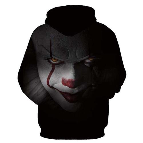 Men'S It Pennywise Floral Print Clown Hoodie Long Sleeve Pullover With Pocket