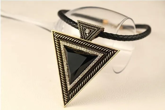 Go Dark And Go All Out Triangular Necklace