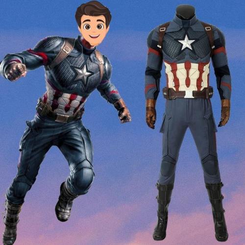The Avengers 4 Endgame Captain America Costume Steven Rogers Cosplay Quantum Realm Halloween Cosplay