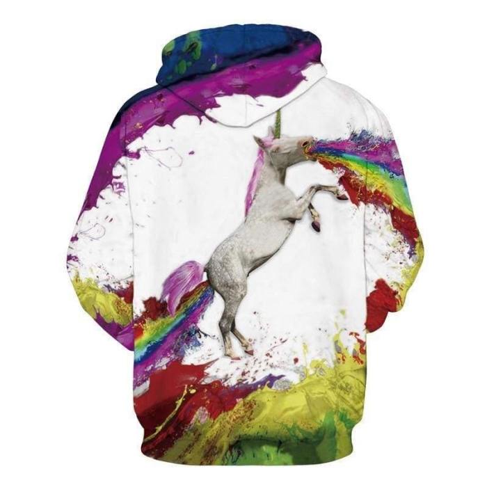 3D Print Hoodie - Spray Paint Horse Pattern Pullover Hoodie
