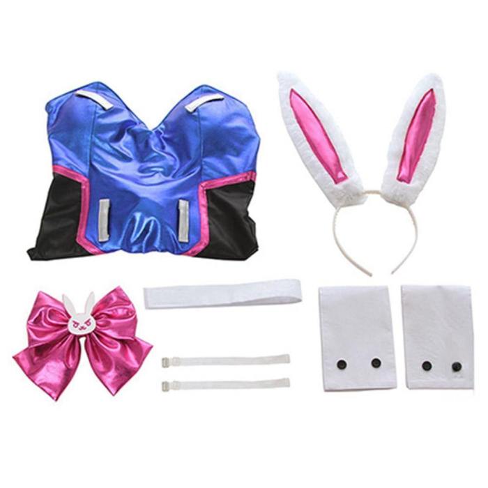 Game Over Watch Ow Dva Sexy Women Leather Jumpsuit Hana Song Bunny Girl Cosplay Romper Cosplay Costume