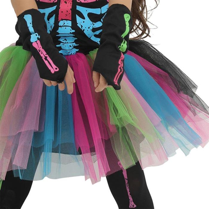 Halloween Costume For Children Rocker Skeleton Dress For Girls