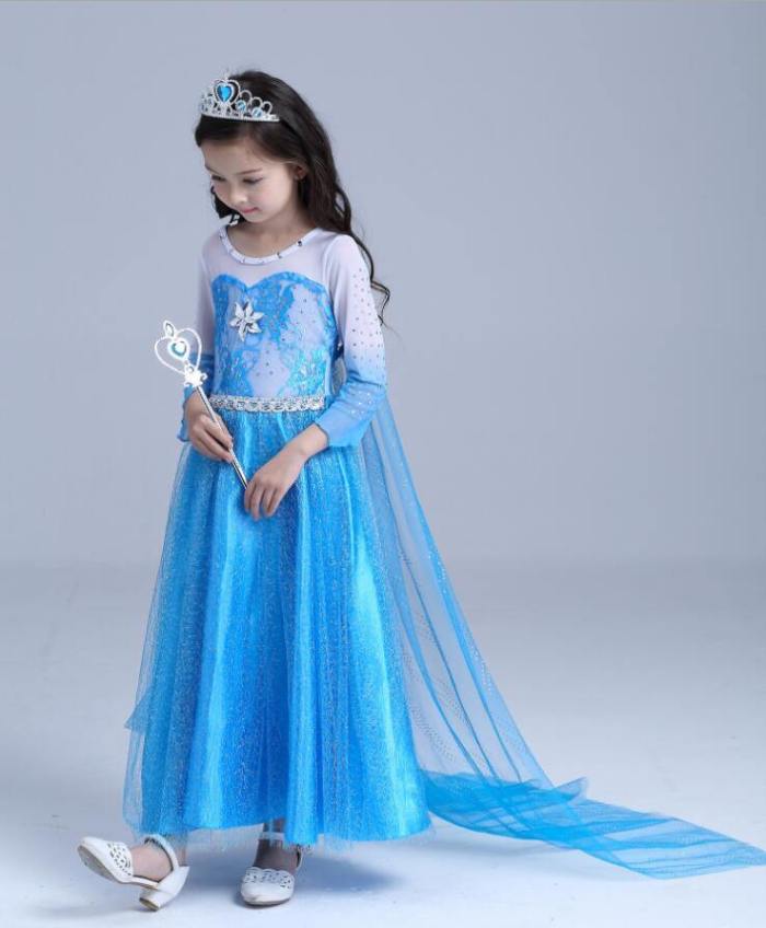 Elsa Princess Dress Costume Kids Party Carnival Toddler Girls Clothing