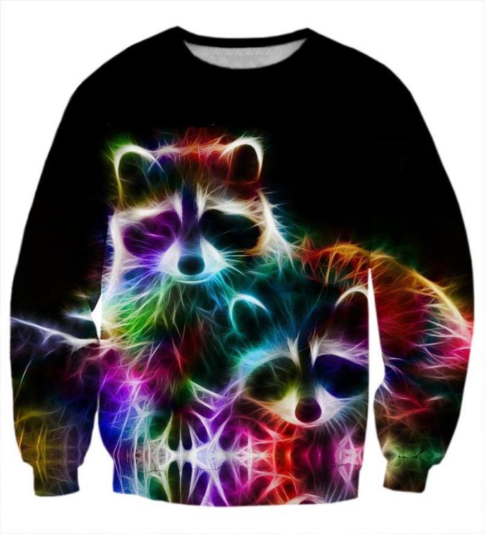 Neon Colored Raccoons Sweatshirt/Hoodie