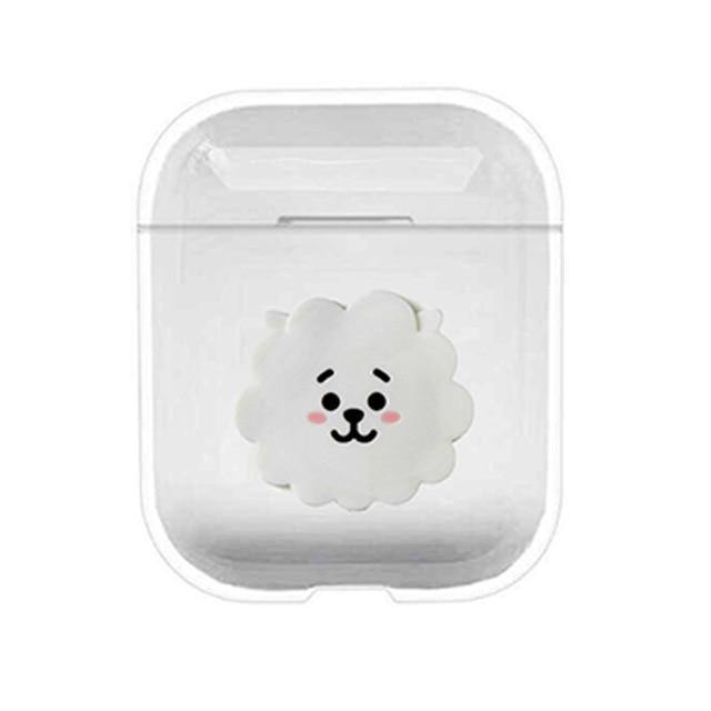 Cute Cartoon Character Icon Bts Bt21 Transparent Apple Airpods Protective Case Cover