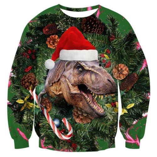 Christmas Dinosaur Pullover Sweatshirts