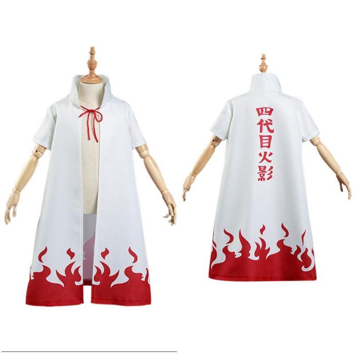 Naruto 4Th Hokage Namikaze Minato Kids Cloak Coat Halloween Carnival Suit Cosplay Costume