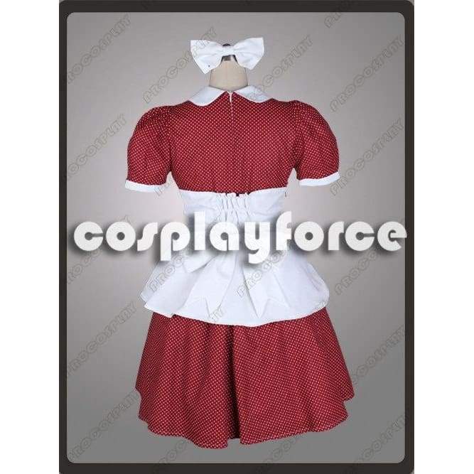 Bioshock Little Sister Burgandy Cosplay Costumes With White Dots