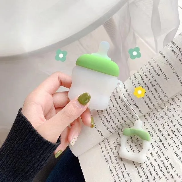 Pastel Milk Bottle Apple Airpods Protective Case With Matching Key Ring