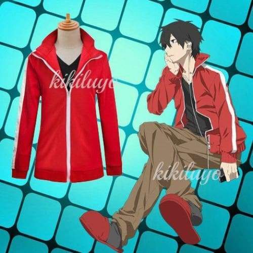 Unisex Heat Haze Project Kagerou Project Kano Hoodie Cosplay Costume Coat Jacket Kisaragi Shintaro Cosplay Costume Red Coat