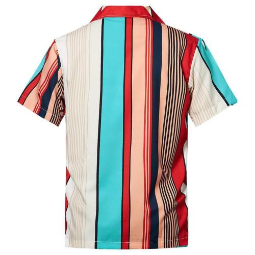 Men'S Hawaiian Shirt Stripes Printing