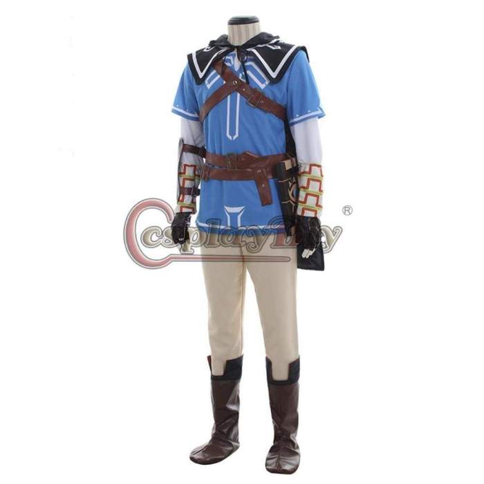 The Legend of Zelda Breath of the Wild Link Cosplay Costume Adult Men Halloween Costumes Cape Outfit Custom Made J10