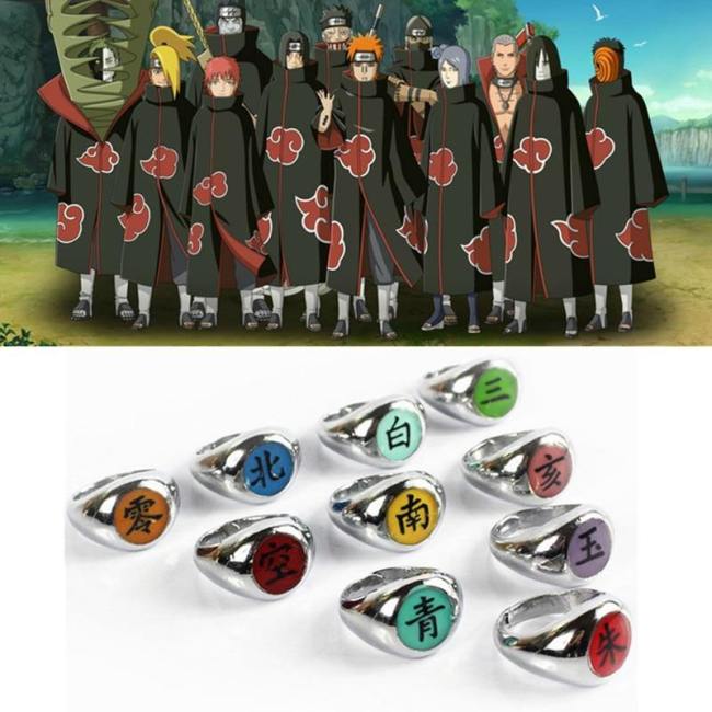 Naruto Hokage Akatsuki Cosplay Sasori Itachi Hidan Deidara Pein Rings