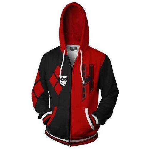 Suicide Squad Harley Quinn Hoodie Costume Streetwear Zipper Jacket