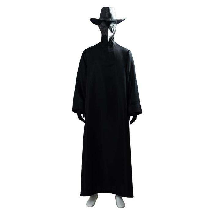 Plague Doctor Bird Beak Mask Steampunk Long Robe Outfit Halloween Cosplay Costume