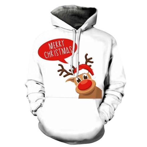 Reindeer Merry Christmas 3D - Sweatshirt, Hoodie, Pullover