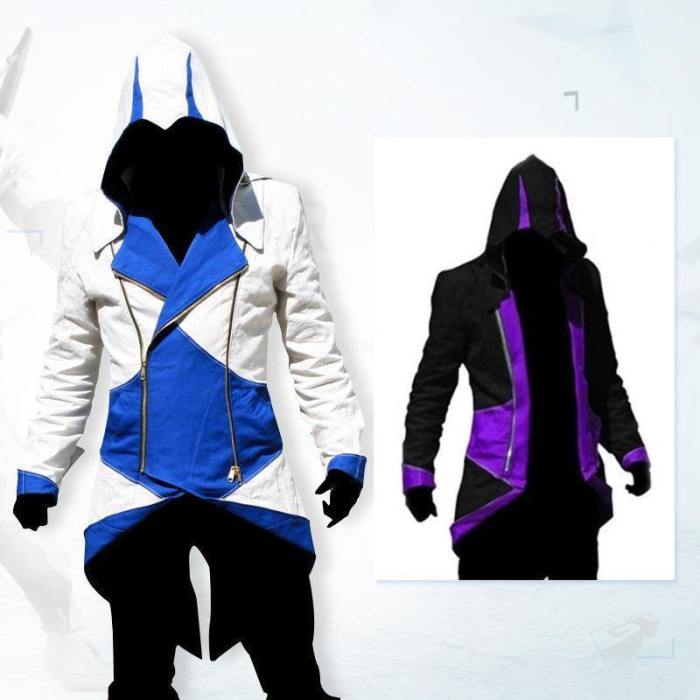 Assassins Creed Cosplay Adult Men Women Streetwear Hooded Jacket Coats Outwear Costume Edward