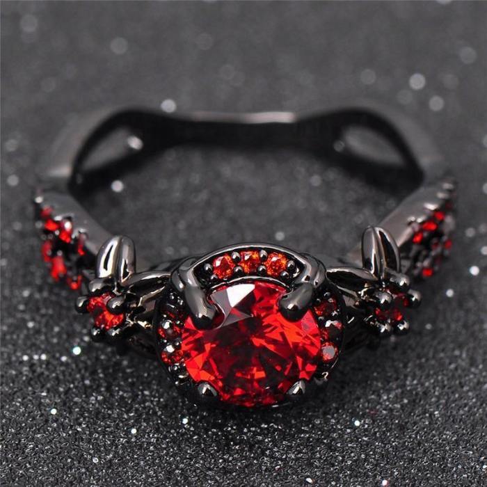 Black Gold-Filled Fire Ruby Ring