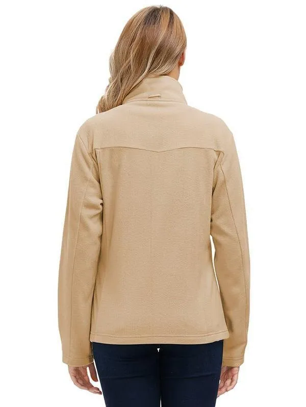 Women'S Zip Up Fuzzy Polar Fleece Jacket Coat