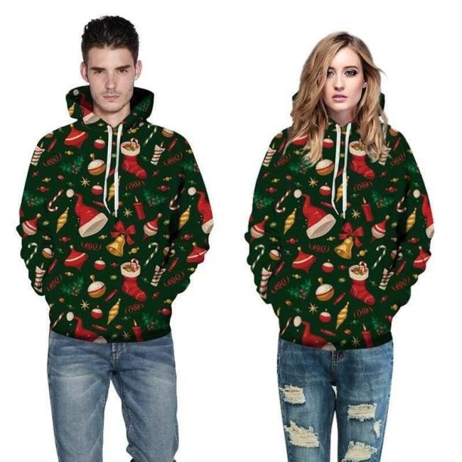 3D Print Hoodie - Christmas Gift Pattern Pullover Hoodie