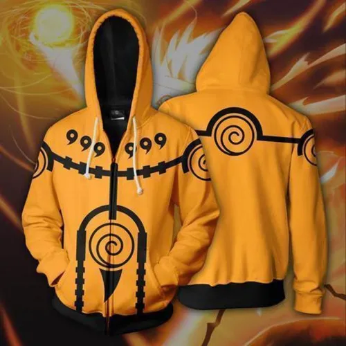 Naruto Hoodie - Kyubi Mood Zip Up Hoodie Csos621