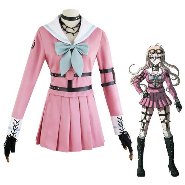 Anime Danganronpa Miu Iruma Costume Wigs Dangan Ronpa 2 Uniforms Dress